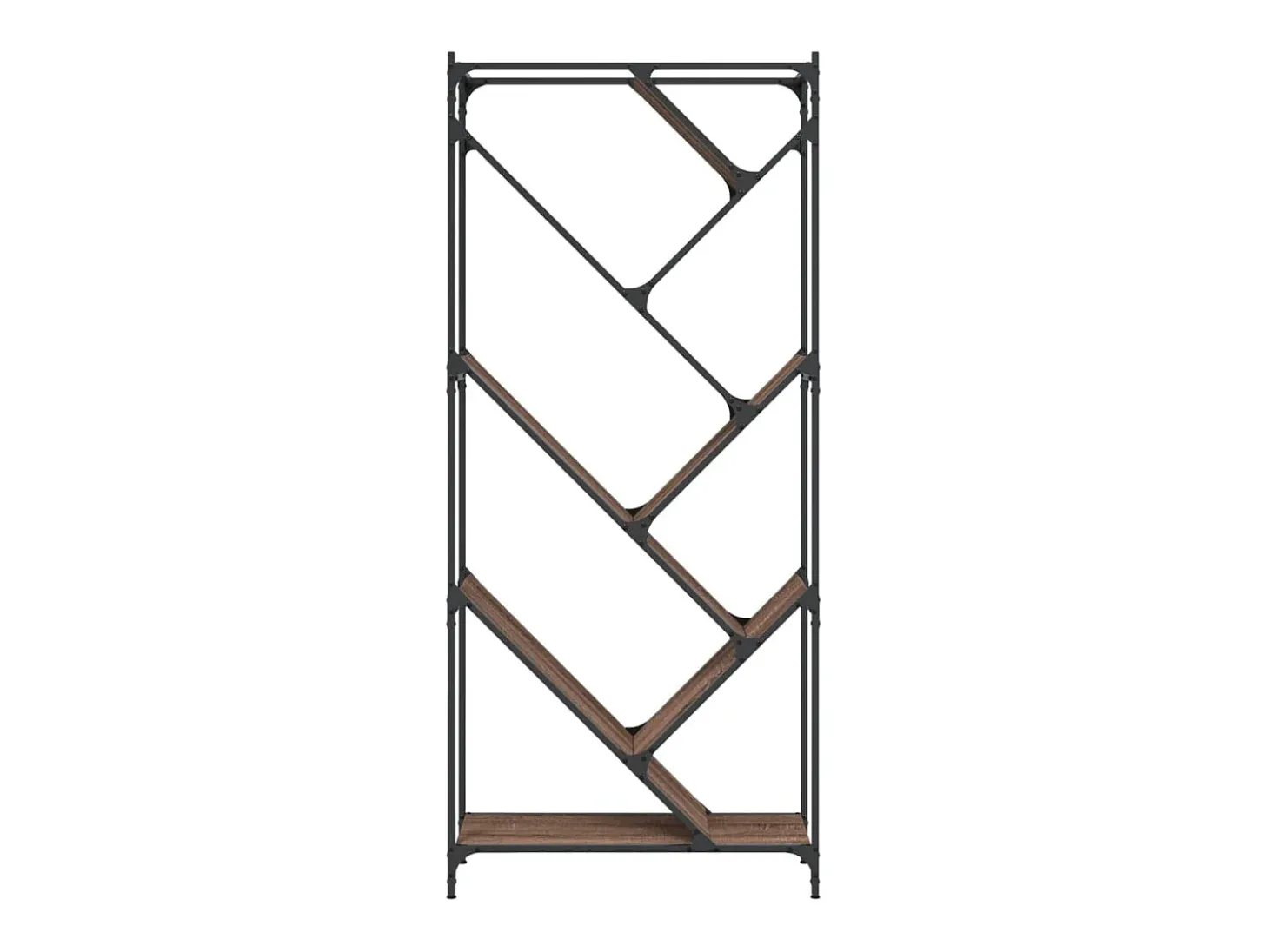 Øystine Estantería madera ingeniería y metal marrón roble 79x30x180 cm