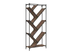 Øystine Estantería madera ingeniería y metal marrón roble 79x30x180 cm