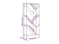 Øystine Estantería madera ingeniería y metal marrón roble 79x30x180 cm