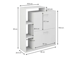 Zapatera abatible blanco 80x24.5x90 tobias