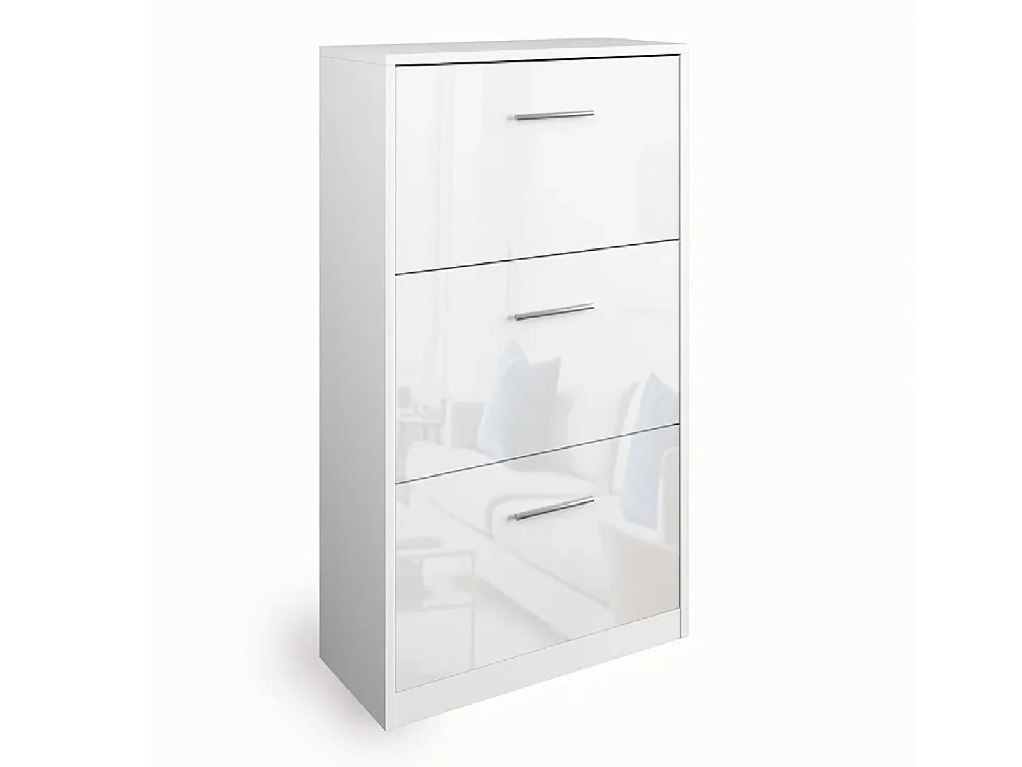 Zapatera abatible blanco alto brillo 59x22x105 gizmo
