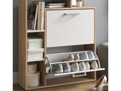 Zapatera abatible blanco/sonoma 24.5x80x90 orlando
