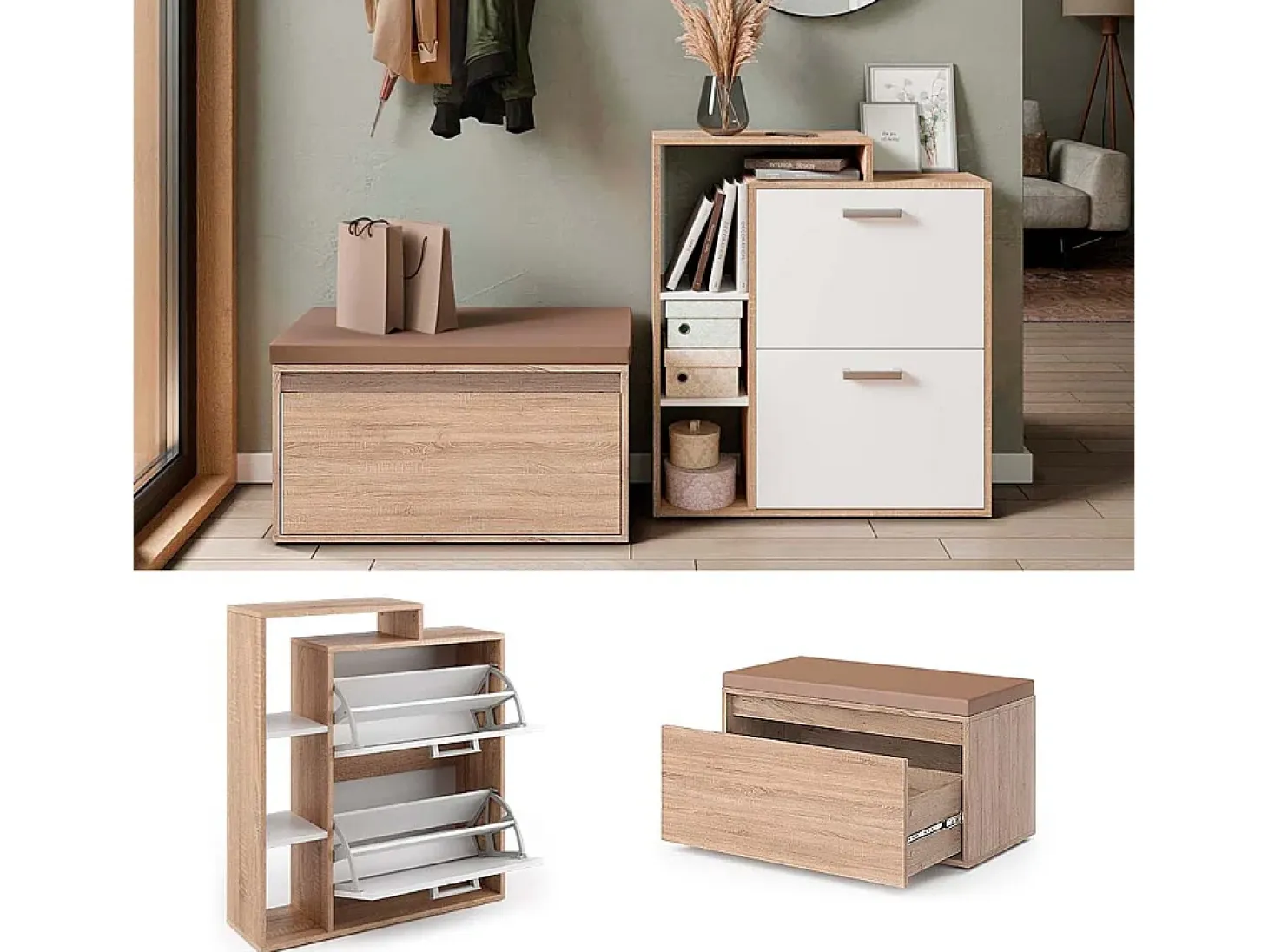 Zapatera abatible sonoma 80x39x90 orlando