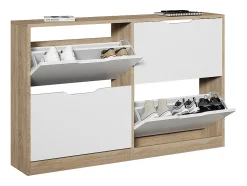 Zapatera abatible sonoma/blanco 116.6x22x72.5 luca