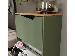 Zapatera abatible verde/artesano 60x38x91.6 marelle