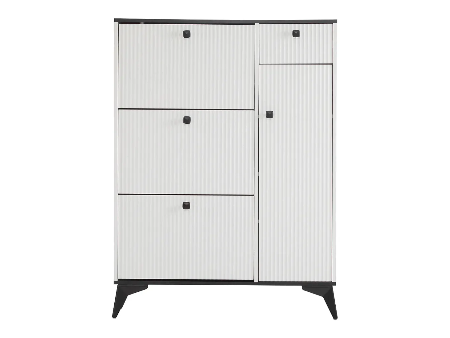Zapatero - 3 solapas, 1 cajón y 1 puerta - Blanco