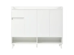 Zapatero - 120 x 35 x 99 cm - Con 4 puertas y 1 cajón + Estante ajustable - Gran capacidad - Aglomerado - blanco