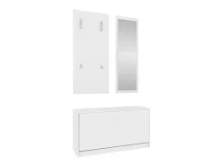 Zapatero 3 en 1 de madera de ingeniería blanca