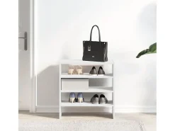 Zapatero 2 piezas apilable blanco 60x30x30,5 cm