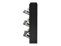 Zapatero 70 x 24 x 120 cm con 6 compartimentos - Negro