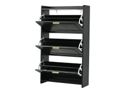 Zapatero 70 x 24 x 120 cm con 6 compartimentos - Negro