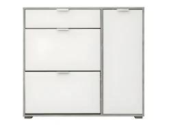 Zapatero ARIETTA - 2 puertas abatibles - Blanco y cemento