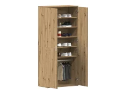 Zapatero artesano de roble 80x39x180 cm fabricado en madera de ingeniería