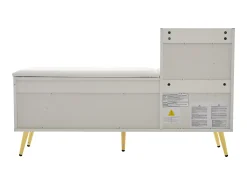 Zapatero blanco - Zapatero con 1 puerta y asiento - almacenaje abierto - para salón y dormitorio