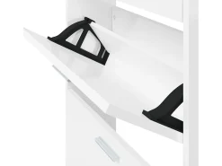 Zapatero Blanco brillo 59x17x169 cm Madera de ingeniería
