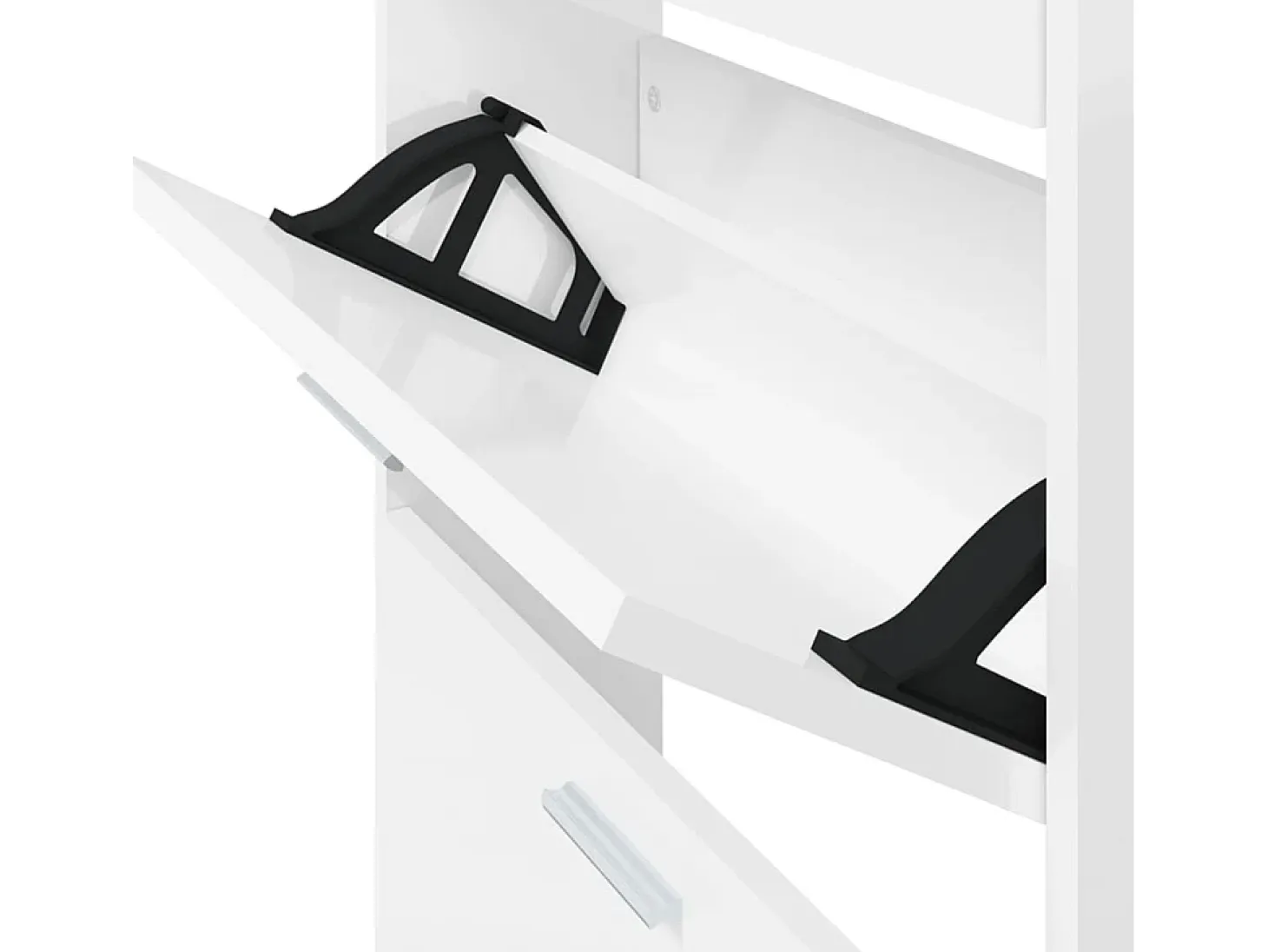 Zapatero Blanco brillo 59x17x169 cm Madera de ingeniería