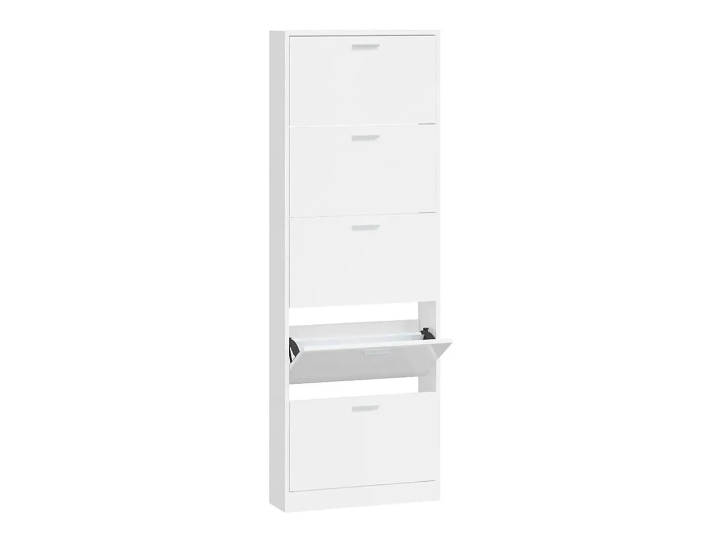 Zapatero Blanco brillo 59x17x169 cm Madera de ingeniería