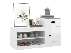 Zapatero blanco brillo 100x42x60 cm madera contrachapada