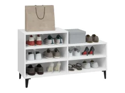 Zapatero Blanco brillo 102x36x60 cm Madera de ingeniería