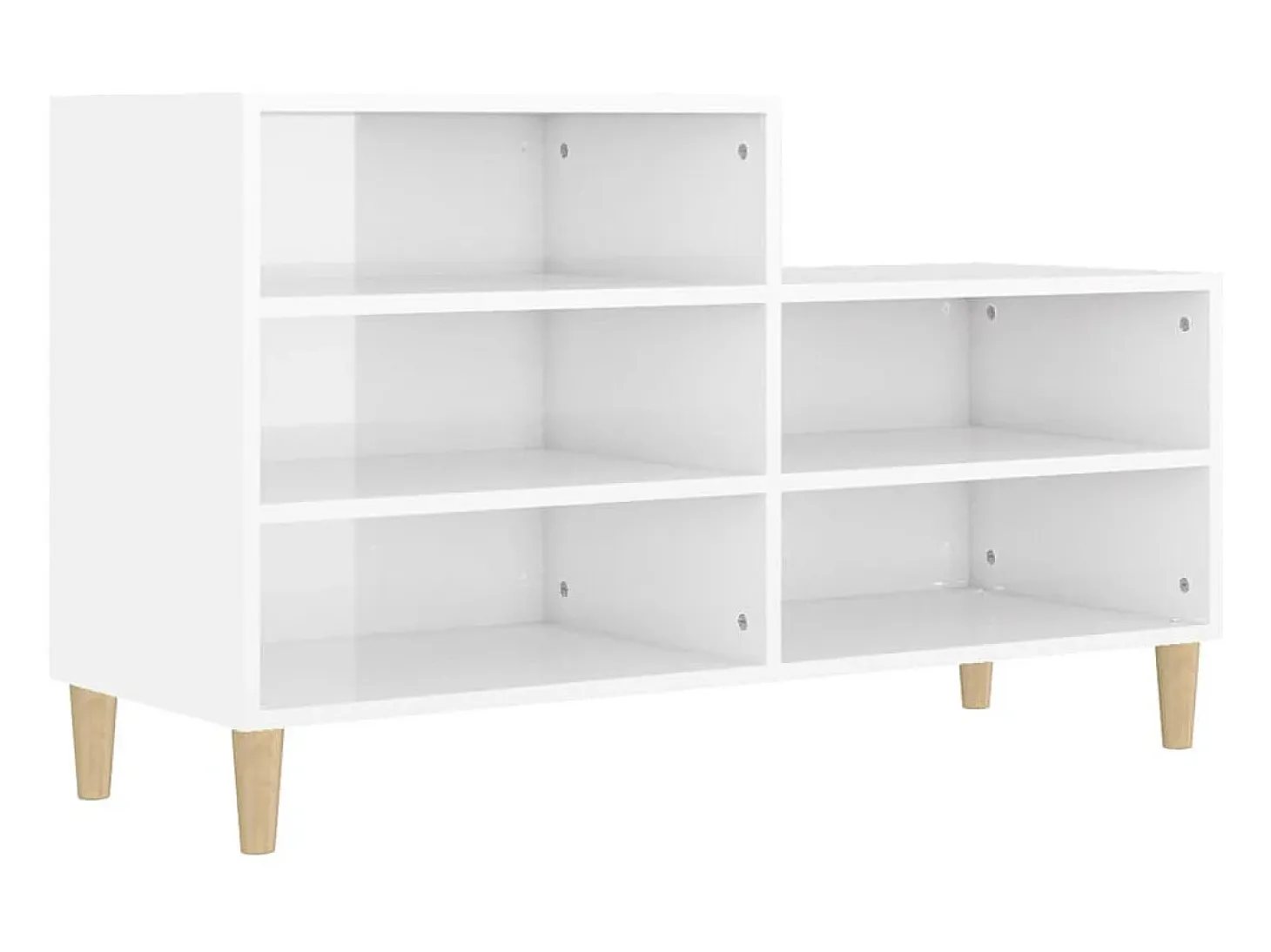 Zapatero Blanco brillo 102x36x60 cm Madera de ingeniería