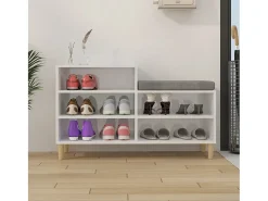 Zapatero Blanco brillo 102x36x60 cm Madera de ingeniería