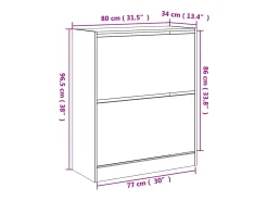 Zapatero blanco 80x34x96,5 cm madera contrachapada