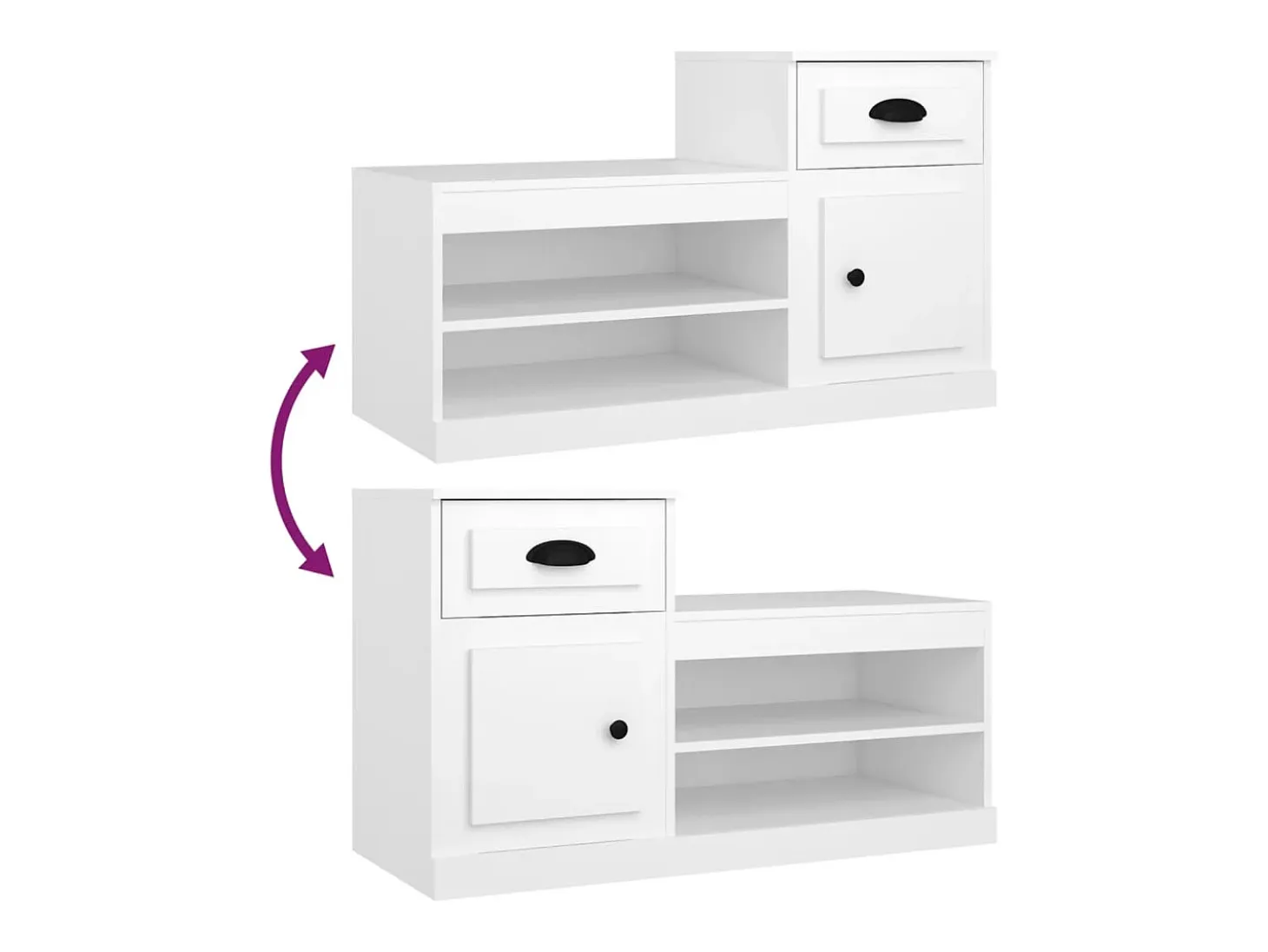 Zapatero blanco 100x42x60 cm madera contrachapada