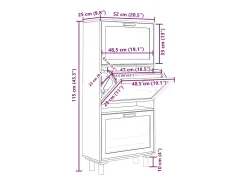 Zapatero blanco 52x25x115 cm Madera de ingeniería/ratán