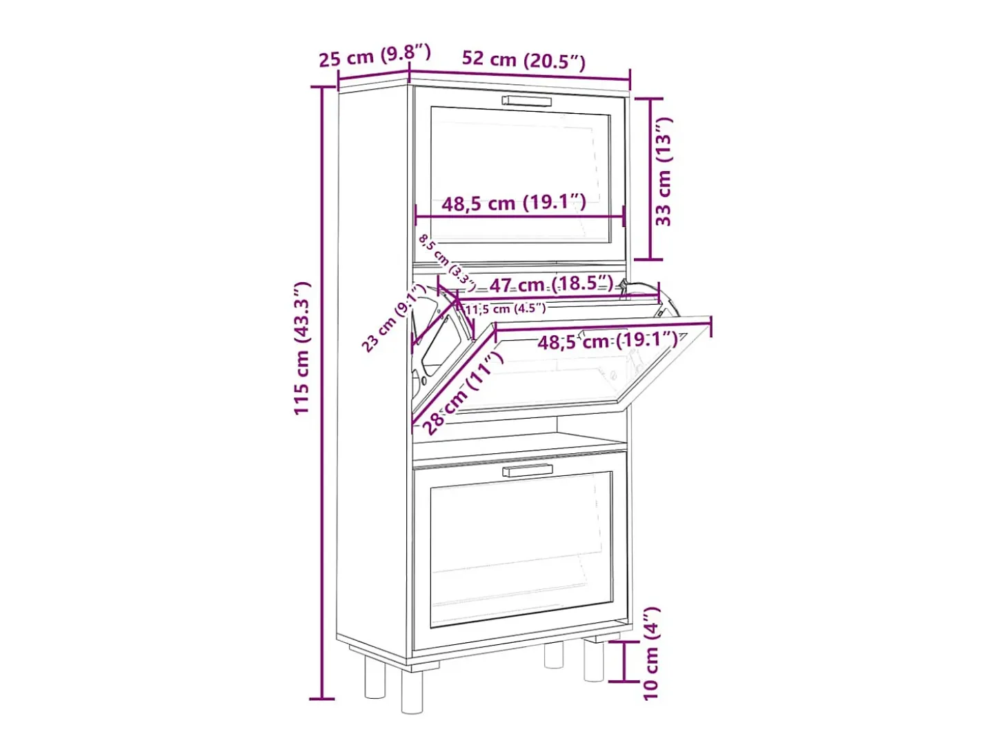 Zapatero blanco 52x25x115 cm Madera de ingeniería/ratán
