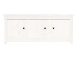 Zapatero blanco 110x38x45,5 cm Madera maciza de pino