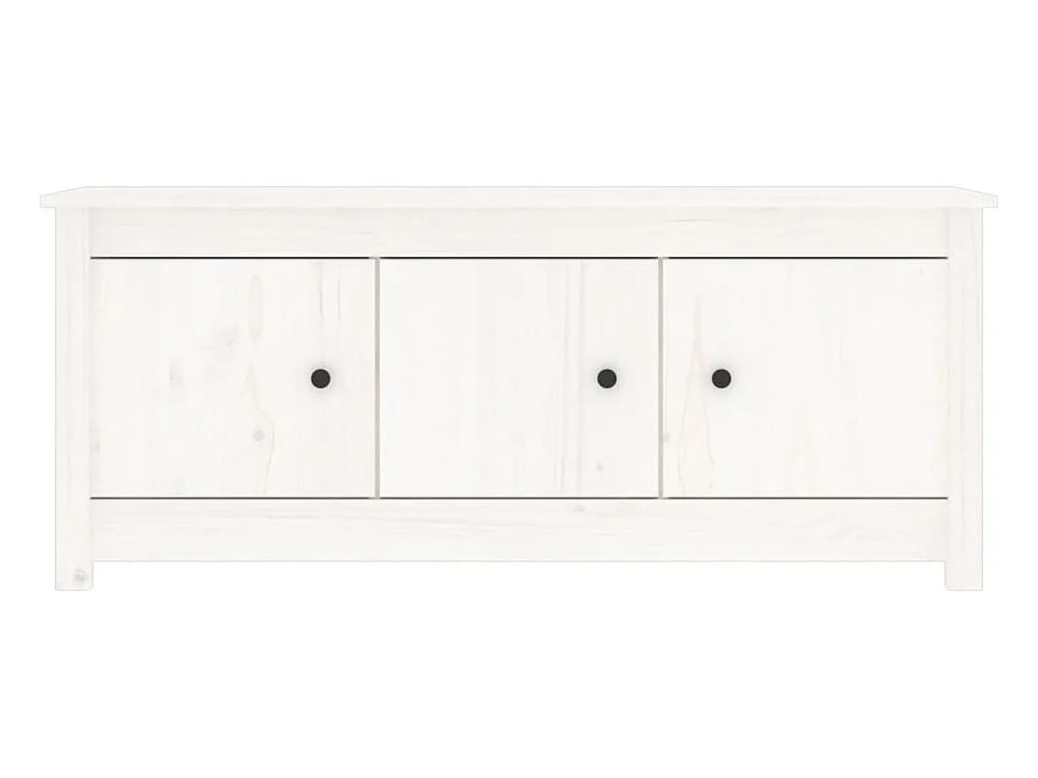 Zapatero blanco 110x38x45,5 cm Madera maciza de pino