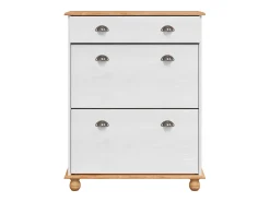 Zapatero Blanco 85x35x108 cm Madera Maciza de Pino