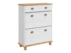 Zapatero Blanco 85x35x108 cm Madera Maciza de Pino