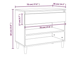 Zapatero blanco 70x36x60 cm Madera contrachapada