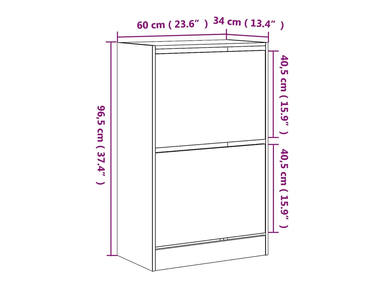 Zapatero blanco 60x34x96,5 cm madera contrachapada