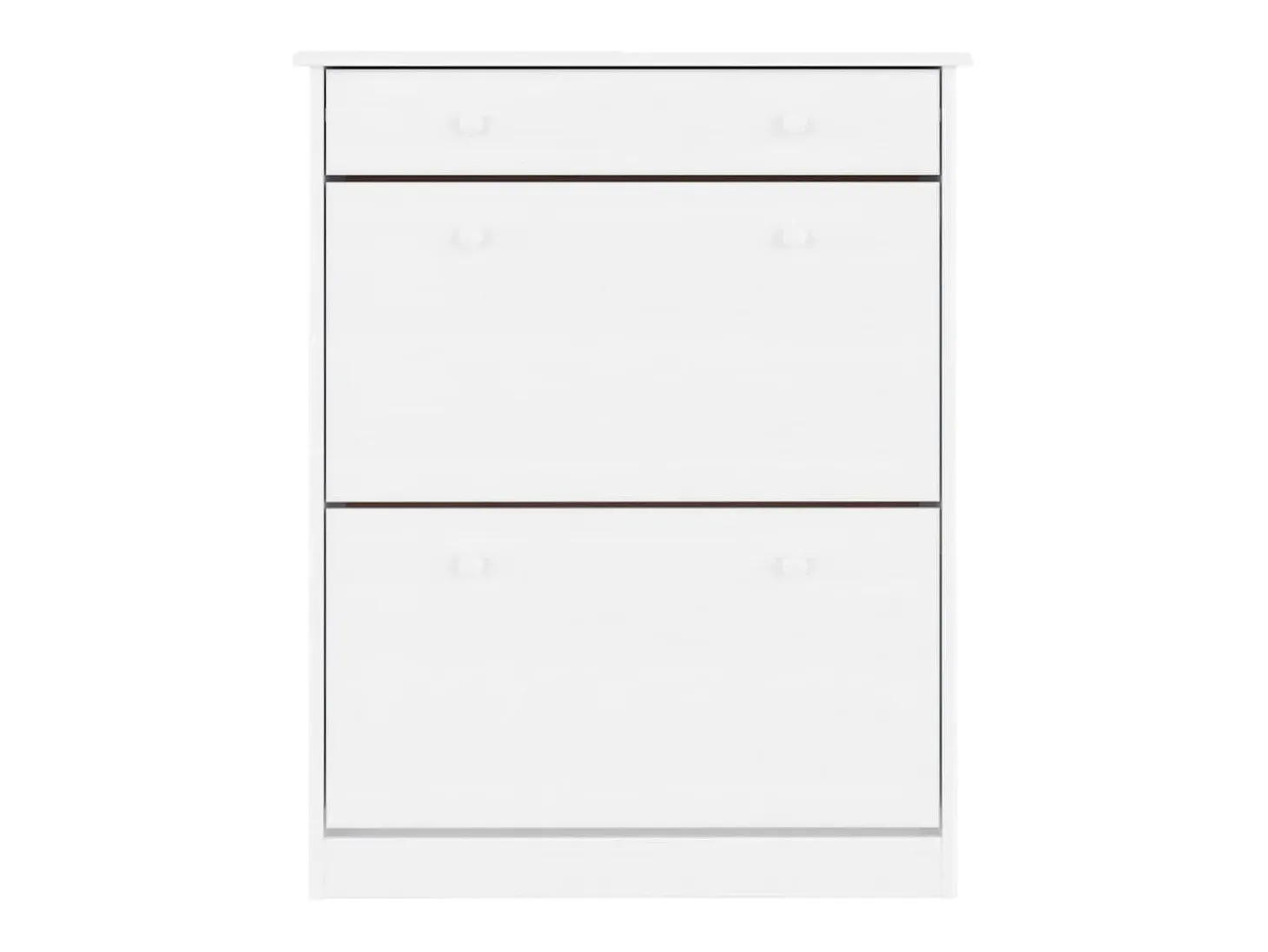 Zapatero blanco 77x35x96 cm madera maciza de pino