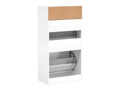 Zapatero blanco 60x34x116 cm madera contrachapada