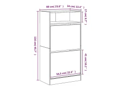 Zapatero blanco 60x34x116 cm madera contrachapada