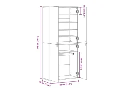 Zapatero blanco 80x39x178 cm Madera contrachapada