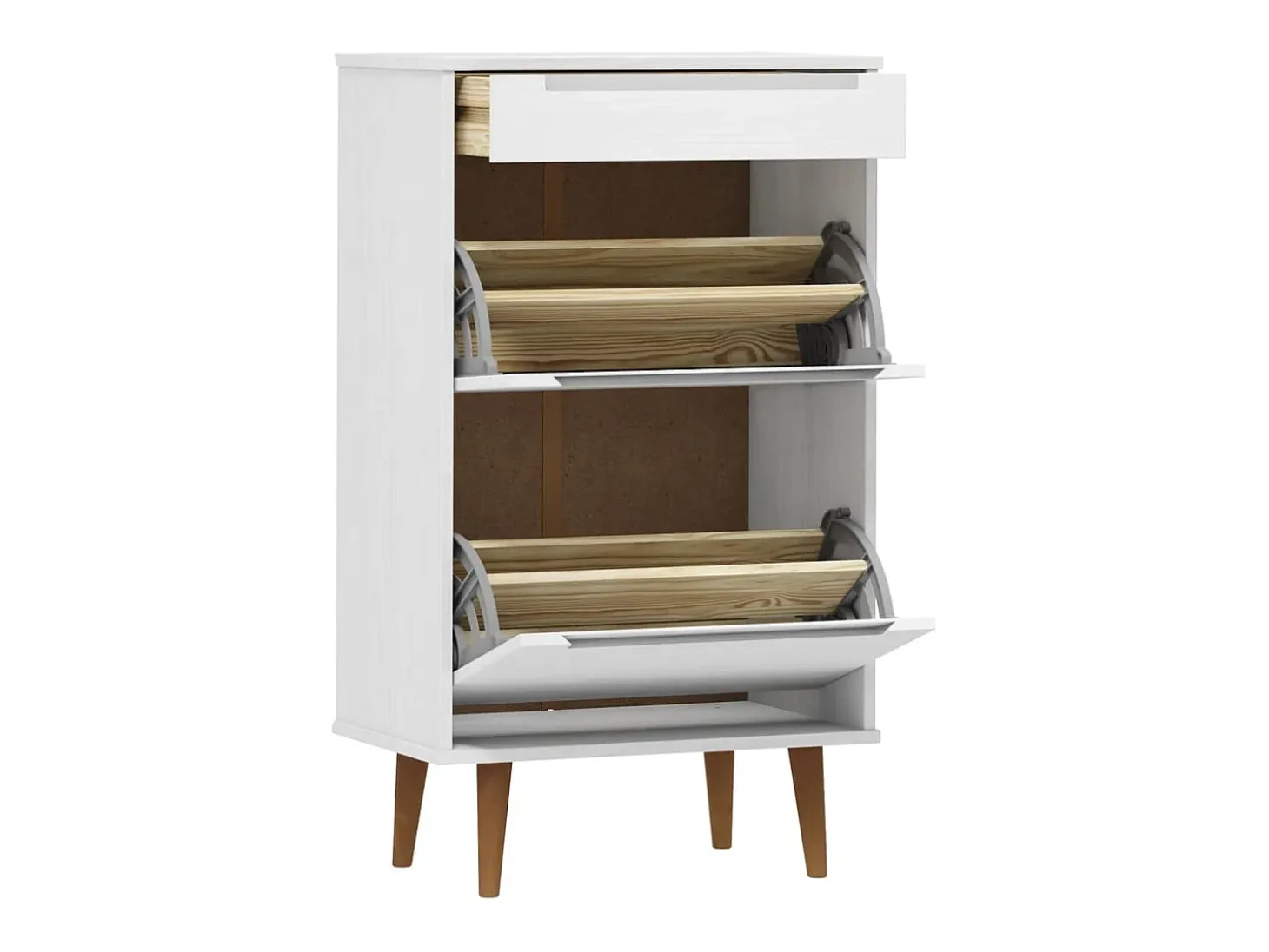Zapatero Blanco 59,5x35x103 cm Madera de Pino