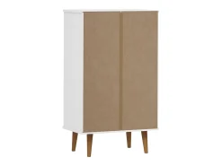 Zapatero Blanco 59,5x35x103 cm Madera de Pino
