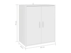 Zapatero blanco 60x35x70 cm Madera contrachapada