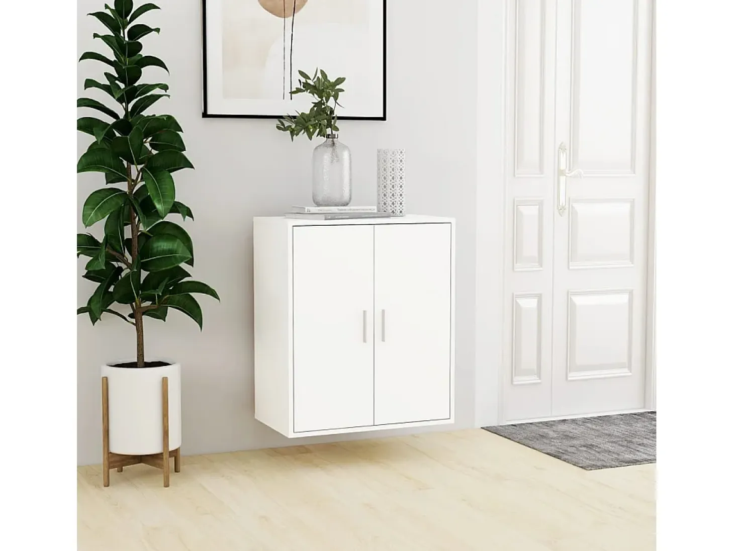 Zapatero blanco 60x35x70 cm Madera contrachapada