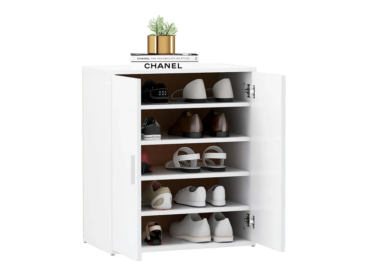 Zapatero blanco 60x35x70 cm Madera contrachapada