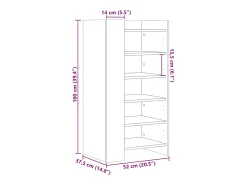 Zapatero blanco 52x37,5x100 cm madera contrachapada