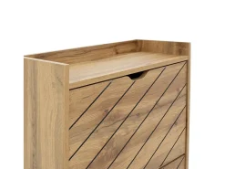 Zapatero Color Sonoma, Capacidad para 9 Pares, 60x23.8x131.6 cm