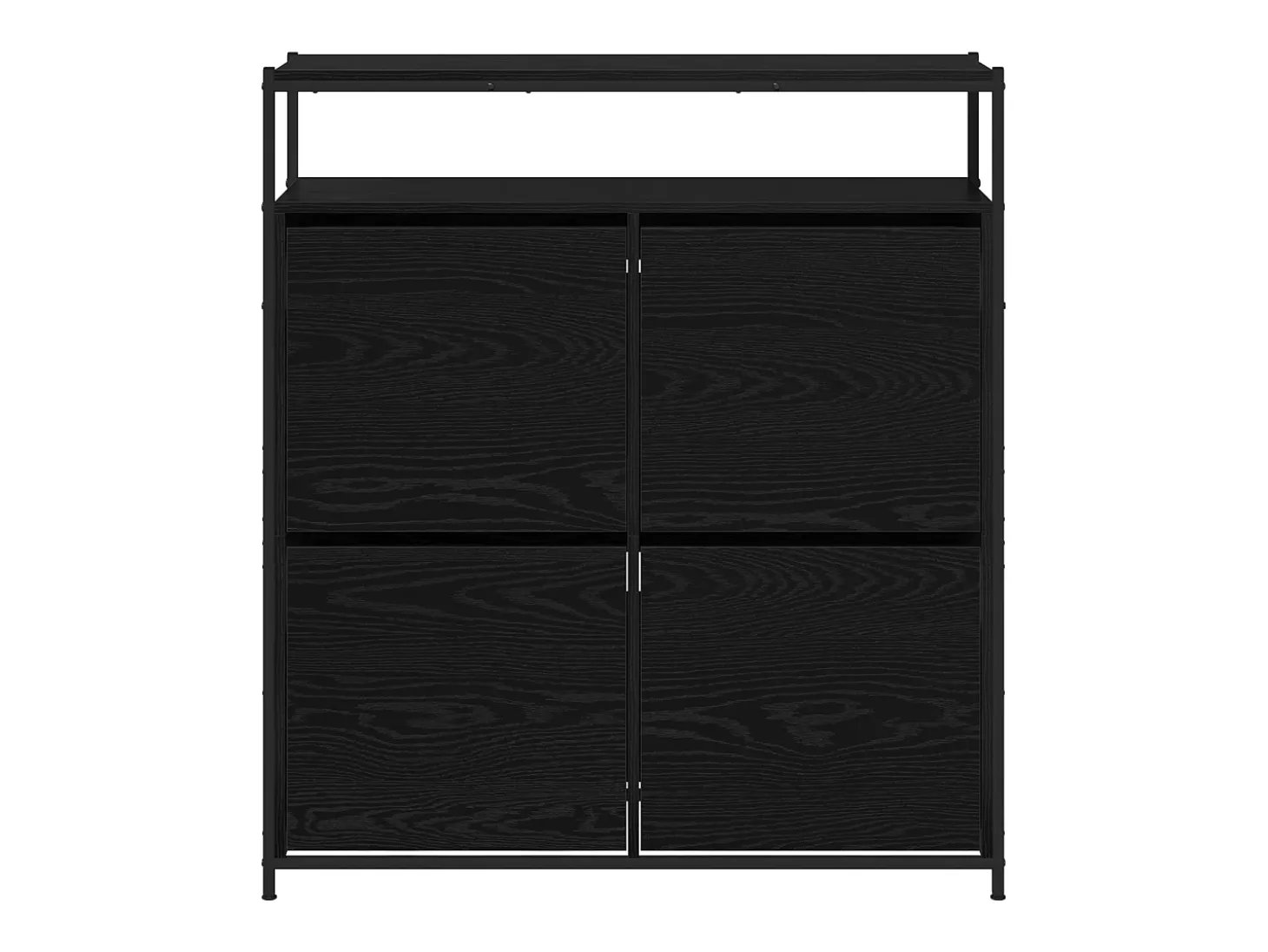 Zapatero con 4 cajones basculantes roble negro 100x34x112 cm