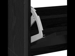 Zapatero con 4 cajones basculantes roble negro 100x34x112 cm