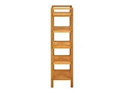 Zapatero con 5 estantes madera maciza de roble 50x27x100 cm ES787979