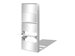 Zapatero con 5 estantes y espejo 63x17x169,5 cm Blanco